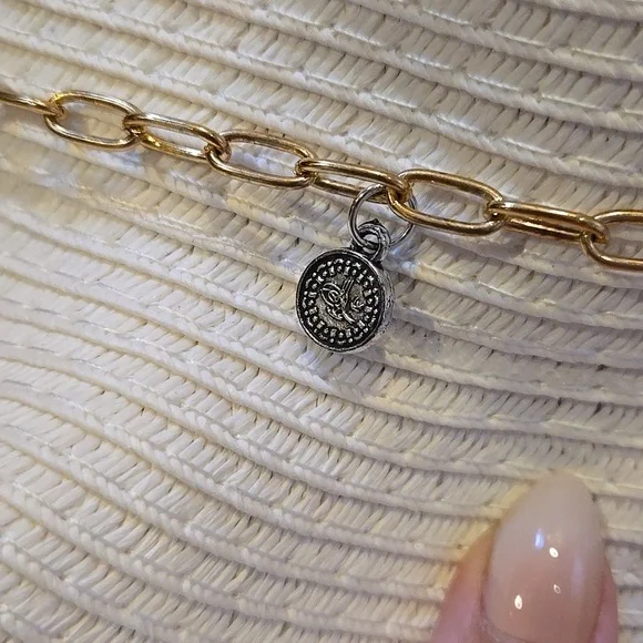 NWT Madd Hatter Stylish Wide Brim Hat with Beachy Gold Chain Accent - Picture 3 of 9